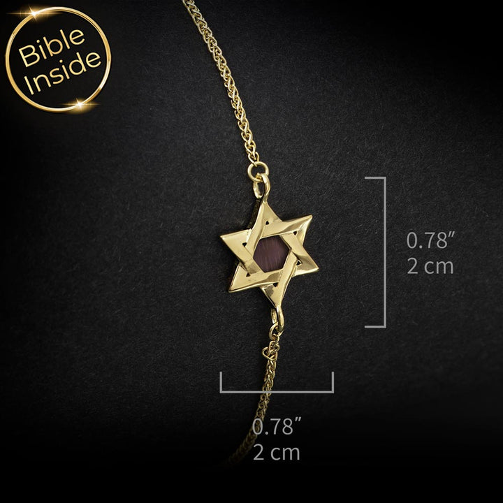 צמיד מגן דוד לנשים זהב 14 קראט - מינימליסטי
