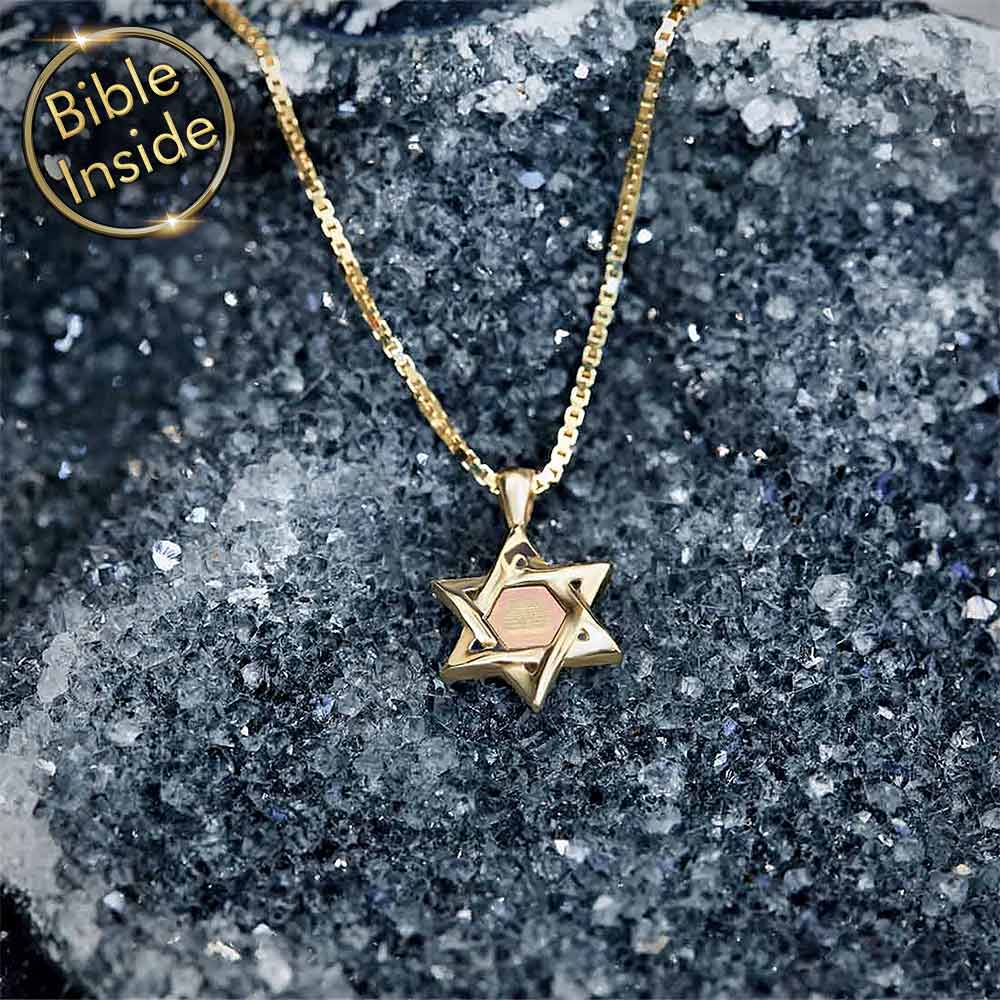 מתנה לבר מצווה עם משמעות - מגן דוד קטן עם ננו תנך - ננו בייבל