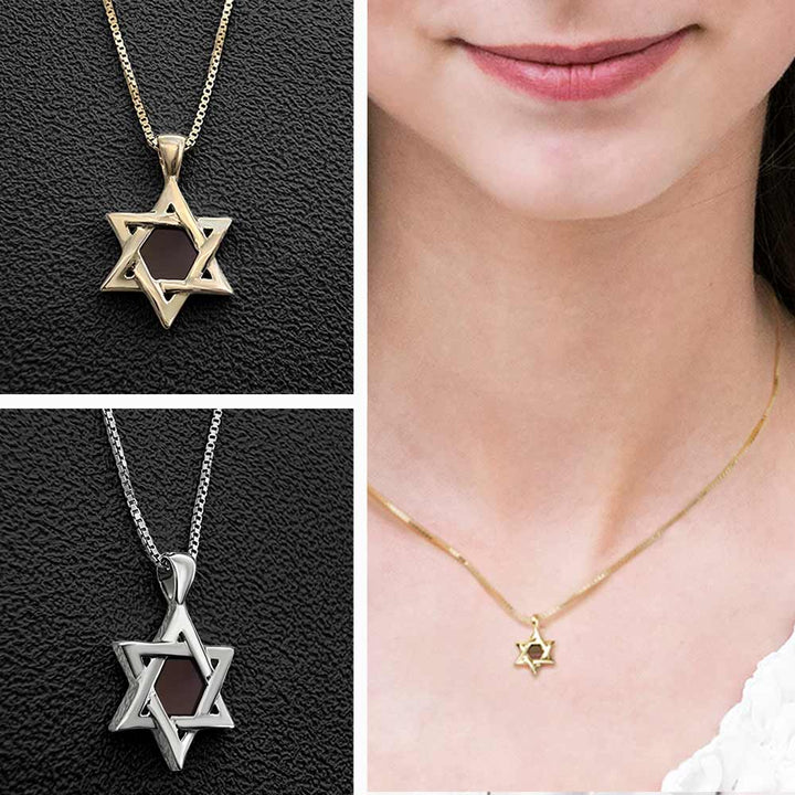 תכשיט לבת מצווה - מגן דוד קטן עם ננו תנך - ננו תכשיטים