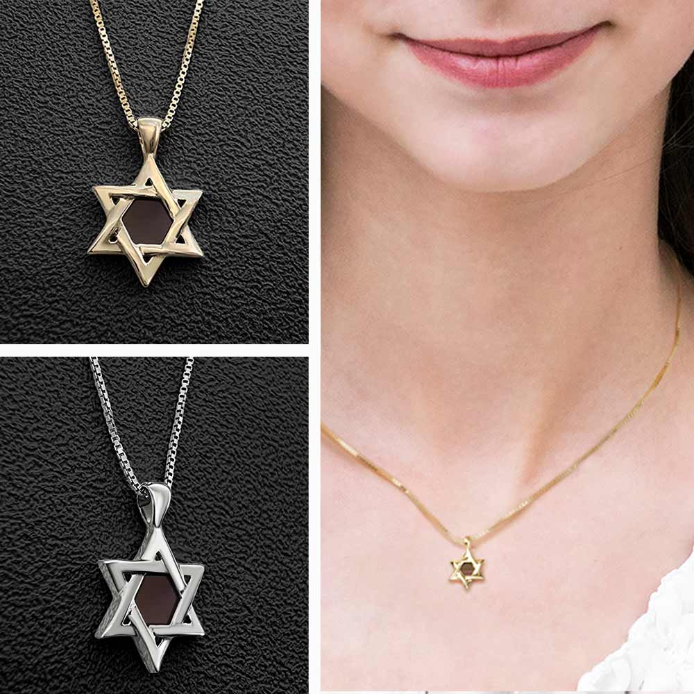 תכשיט לבת מצווה - מגן דוד קטן עם ננו תנך - ננו תכשיטים