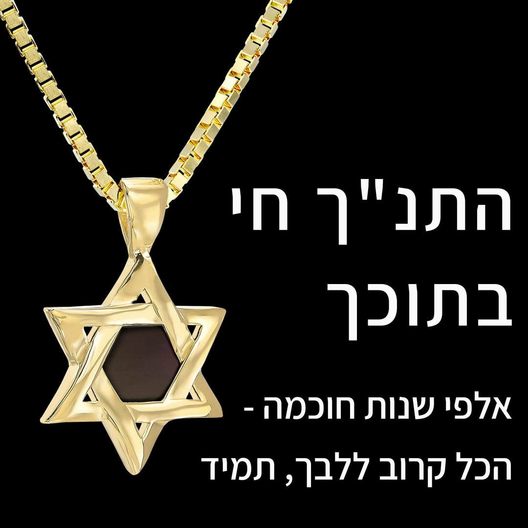תכשיט עדין לבת מצווה - מגן דוד קטן עם ננו תנך - ננו תכשיטים