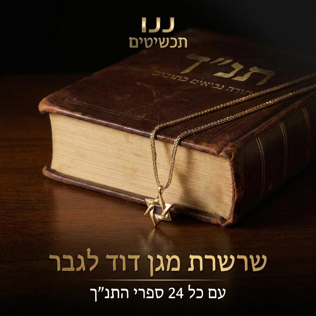  תליוני מגן דוד לגבר עם ננו תנ"ך מבית ננו תכשיטים, בזהב ובגוון כסוף
