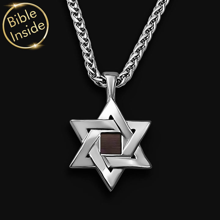 מגן דוד כסף עם כל 24 סיפרי התנ"ך | ננו תכשיטים