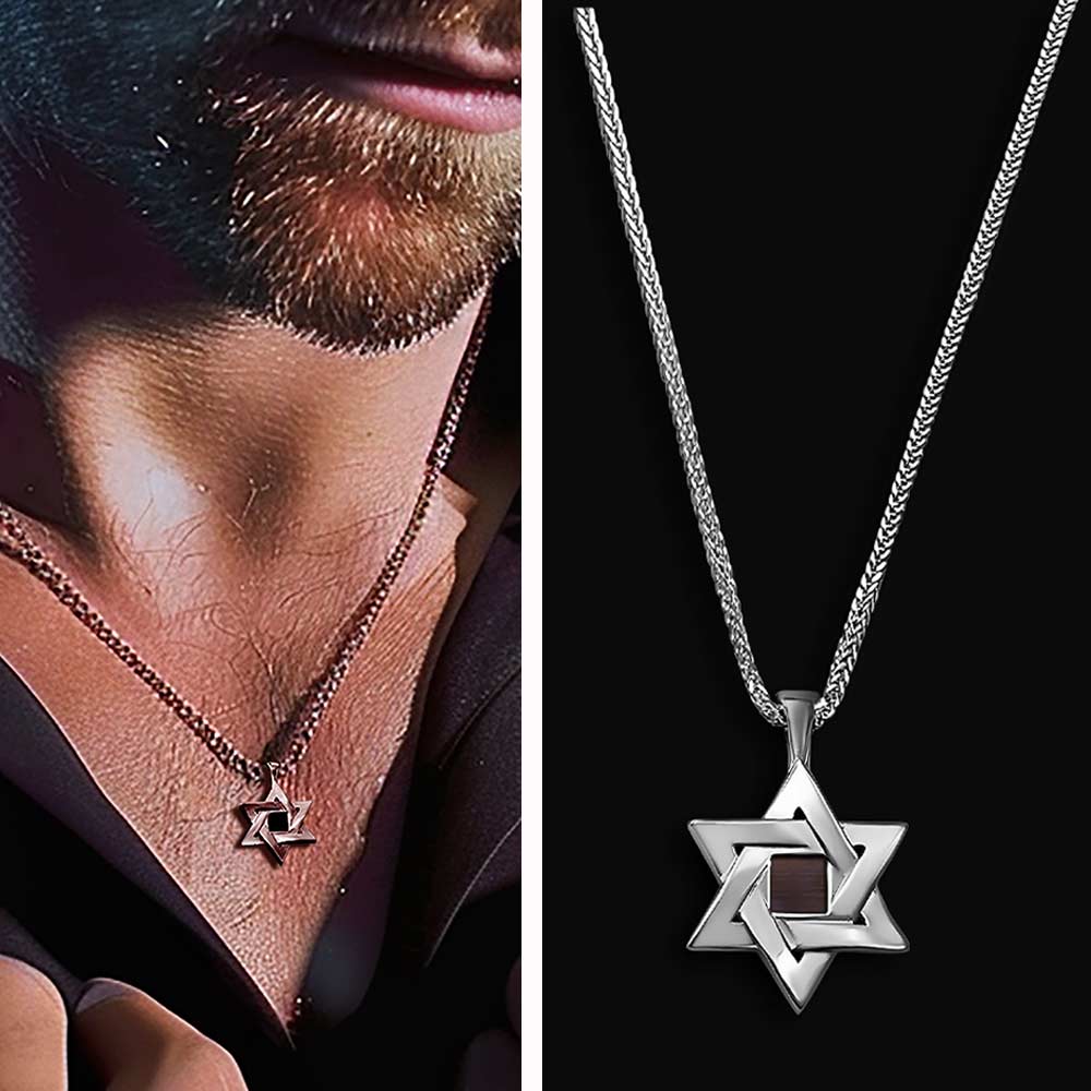 שרשראות מגן דוד זהב לבן ננו תנ"ך - ננו תכשיטים