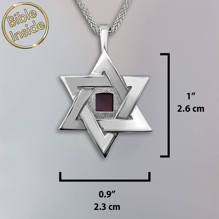 שרשרת מגן דוד לגבר עם התנך - דגם דוד