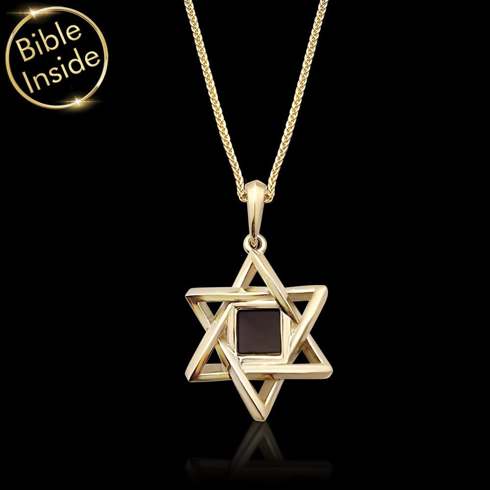 תליון מגן דוד מיוחד תלת מימד עם כל התנך - ננו תכשיטים