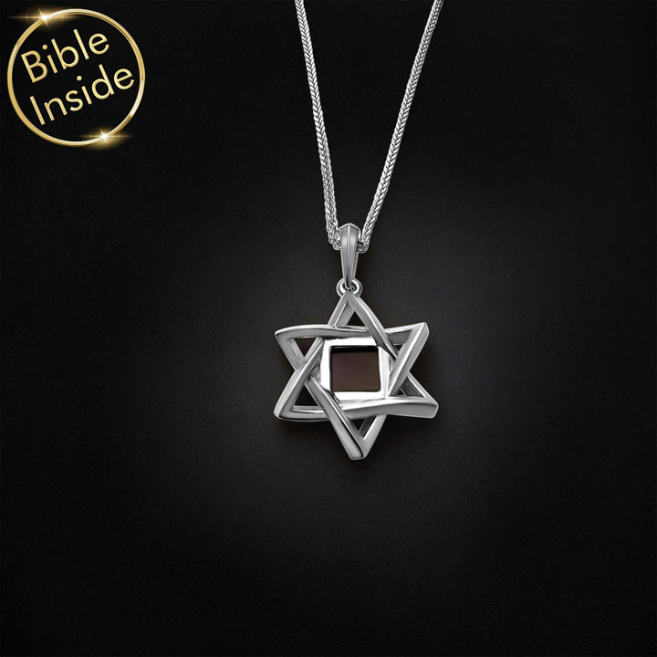 שרשראות של מגן דוד תלת מימד עם כל התנך - ננו תכשיטים