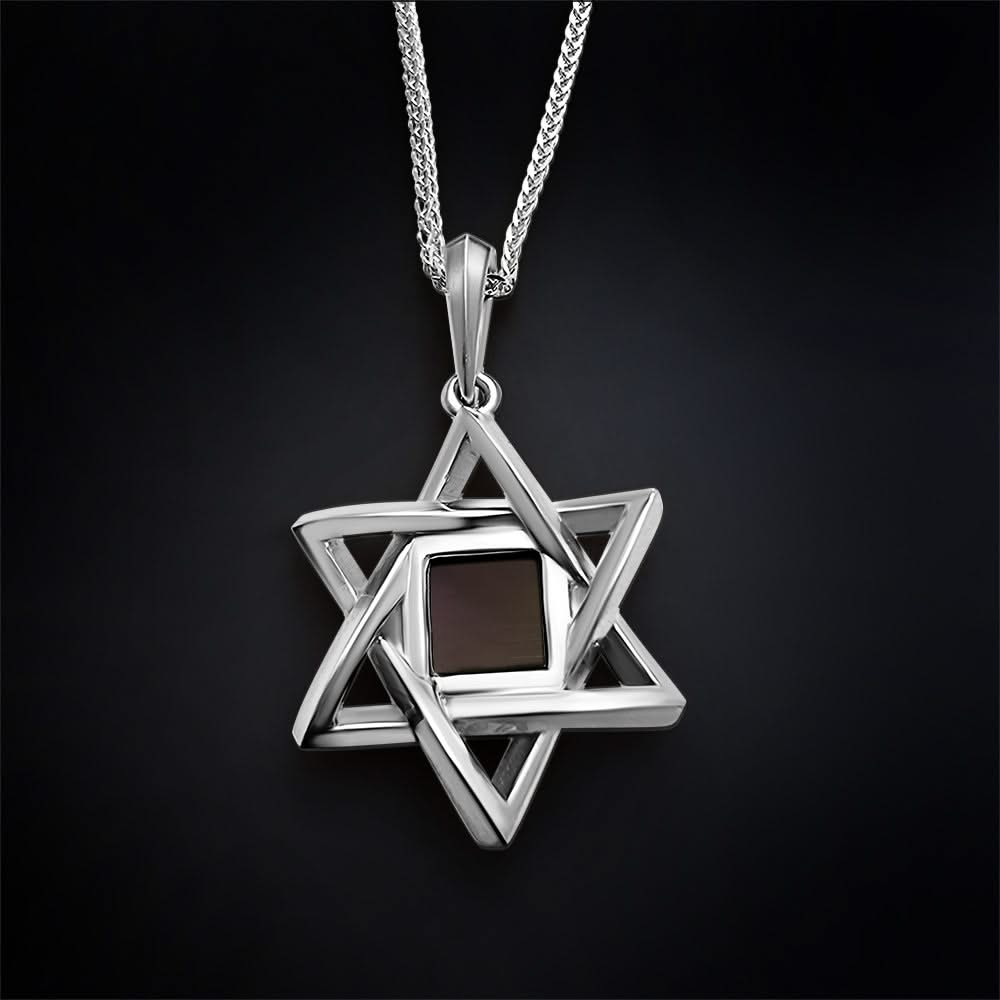 מגן דוד שרשרת תלת מימד עם כל התנך - ננו תכשיטים