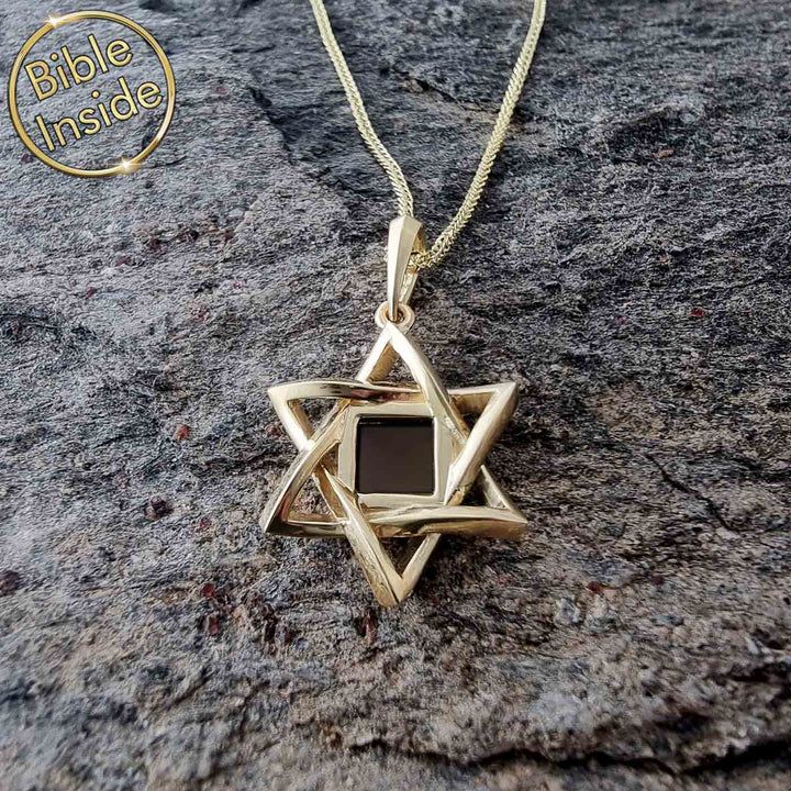 מגן דוד מעוצב תלת מימד עם כל התנך - ננו תכשיטים