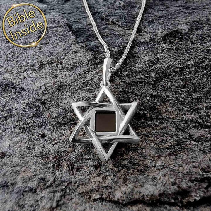תליון מגן דוד מיוחד תלת מימד עם כל התנך - ננו תכשיטים