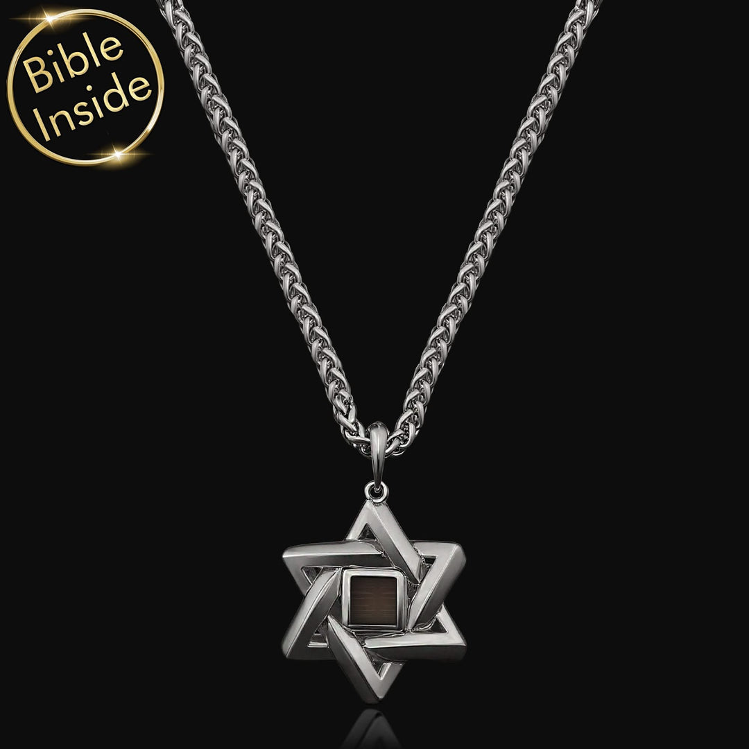 מגן דוד תכשיטים תלת מימד בסגנון אֶשֶר עם כל התנ"ך | ננו תכשיטים