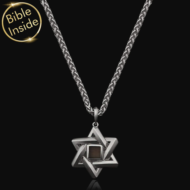 מגן דוד תכשיטים תלת מימד בסגנון אֶשֶר עם כל התנ"ך | ננו תכשיטים