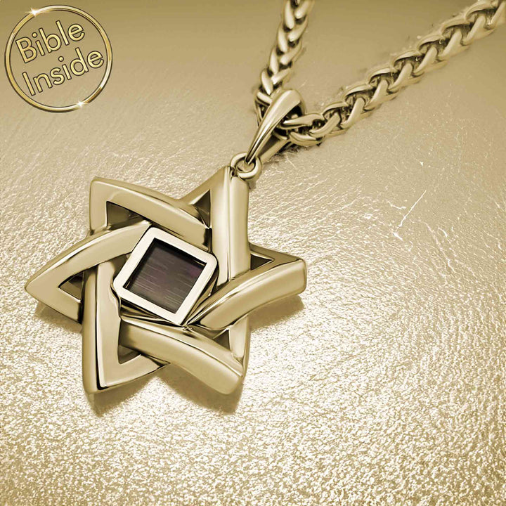 רעיון למתנה לגבר לפסח – שרשרת מגן דוד תלת-ממדי עם ננו תנ"ך