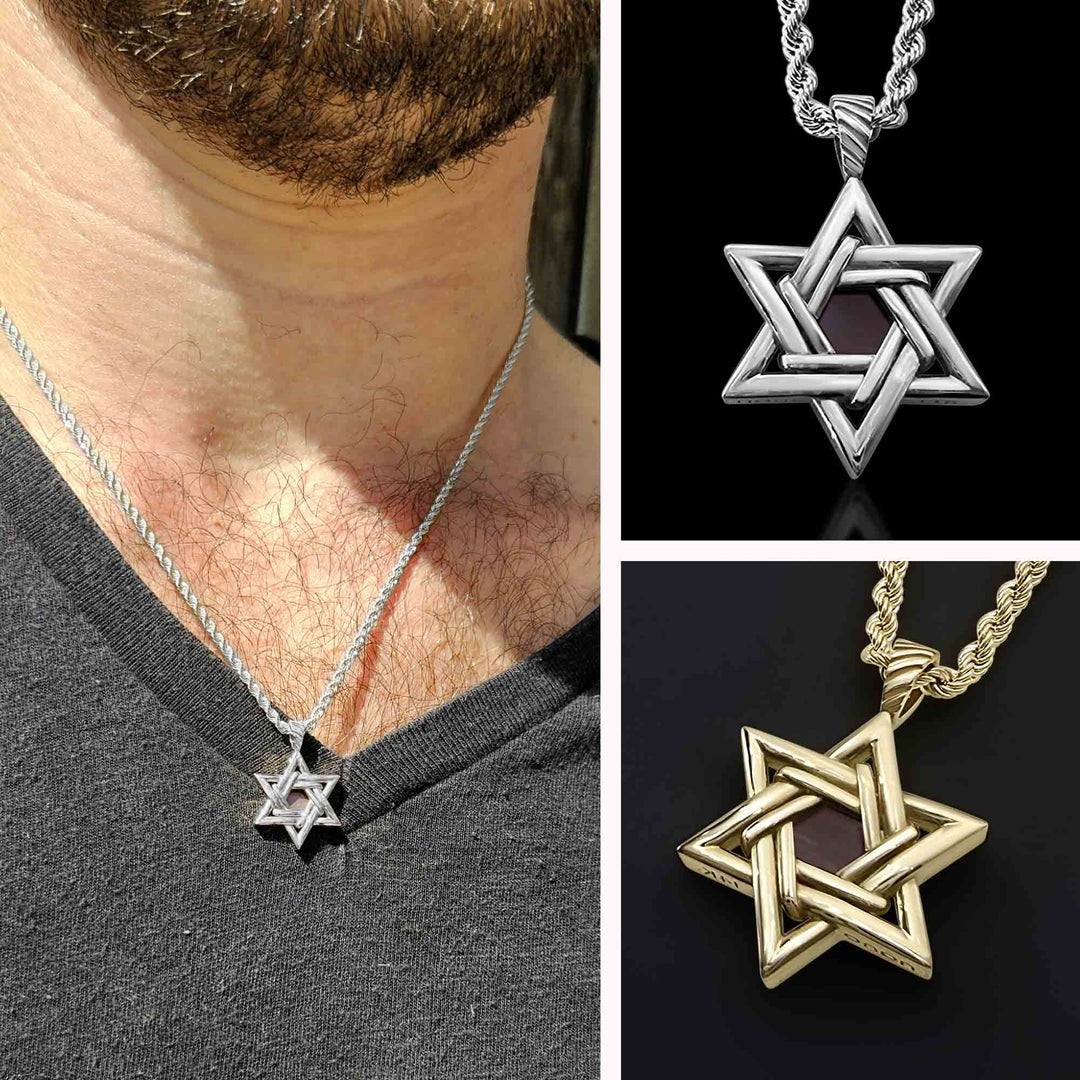 מתנות שחרור עם תליון מגן דוד מזהב - תכשיט יהודי מינימליסטי