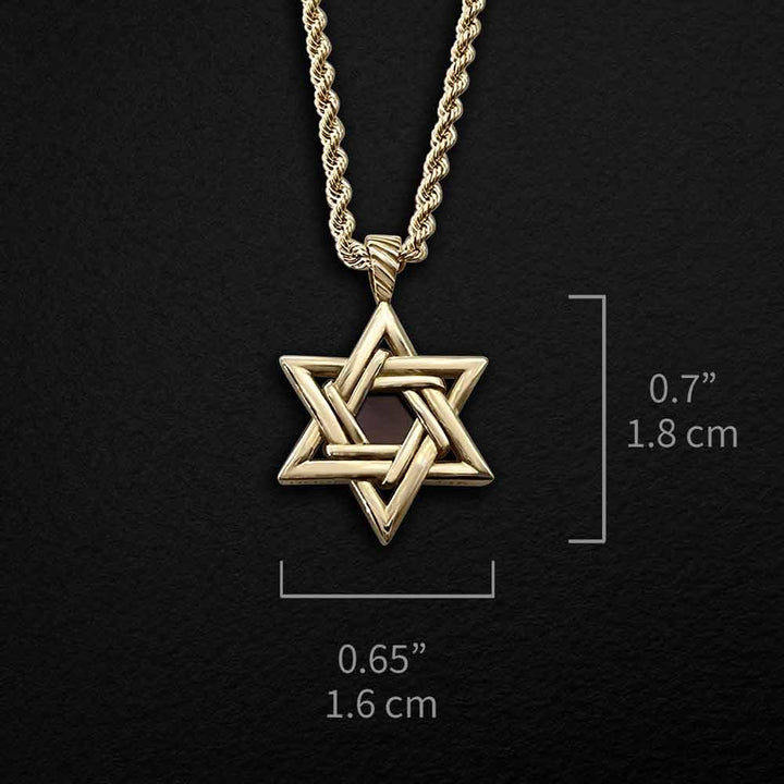 מתנת בר מצווה אלגנטית - תליון מגן דוד יהודי לגברים