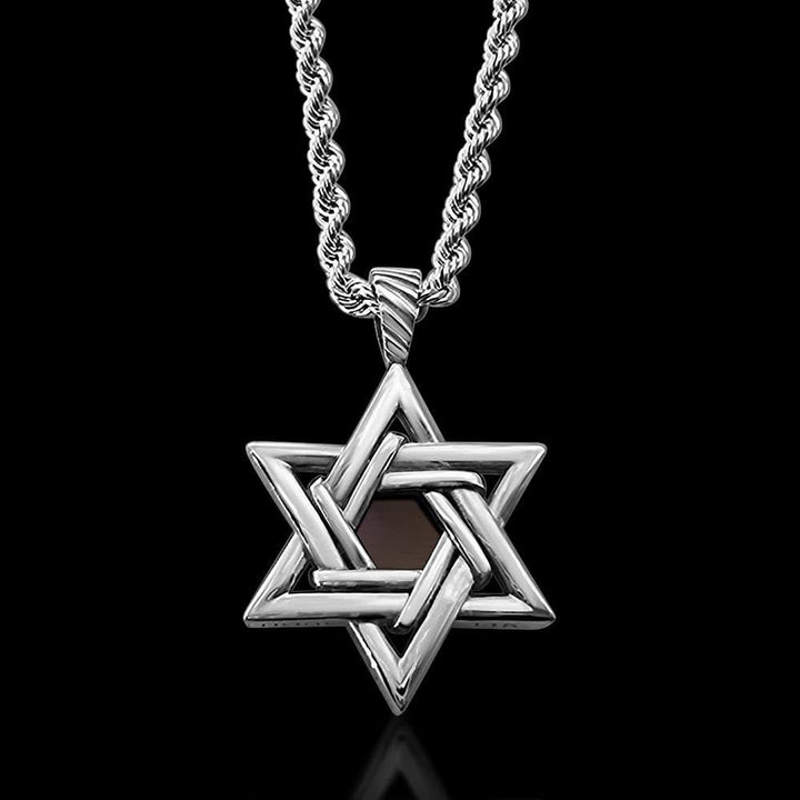 מתנה לבר מצווה - שרשרת מגן דוד מכסף עם ננו תנ"ך לגברים