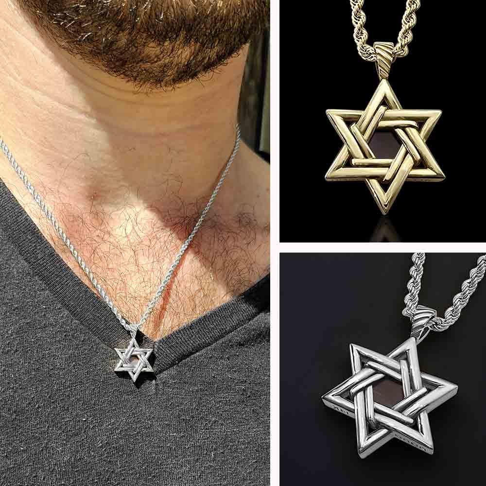 שרשרת מגן דוד עם ננו תנך | ננו תכשיטים