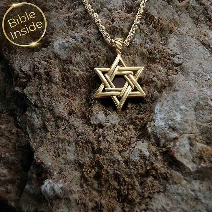 שרשרת מגן דוד גולדפילד לגבר עם התנך השלם | ננו תכשיטים