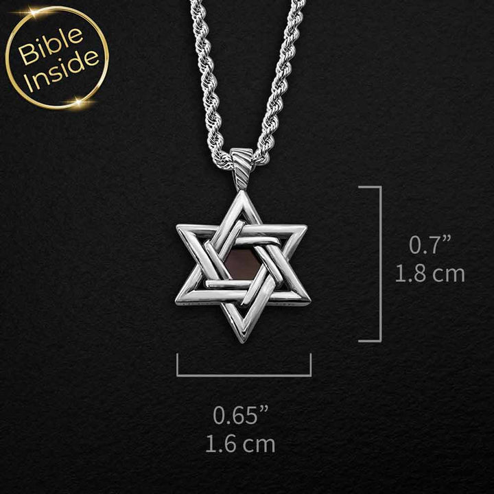 תליון מגן דוד מיוחד לגבר עם התנך השלם | ננו תכשיטים