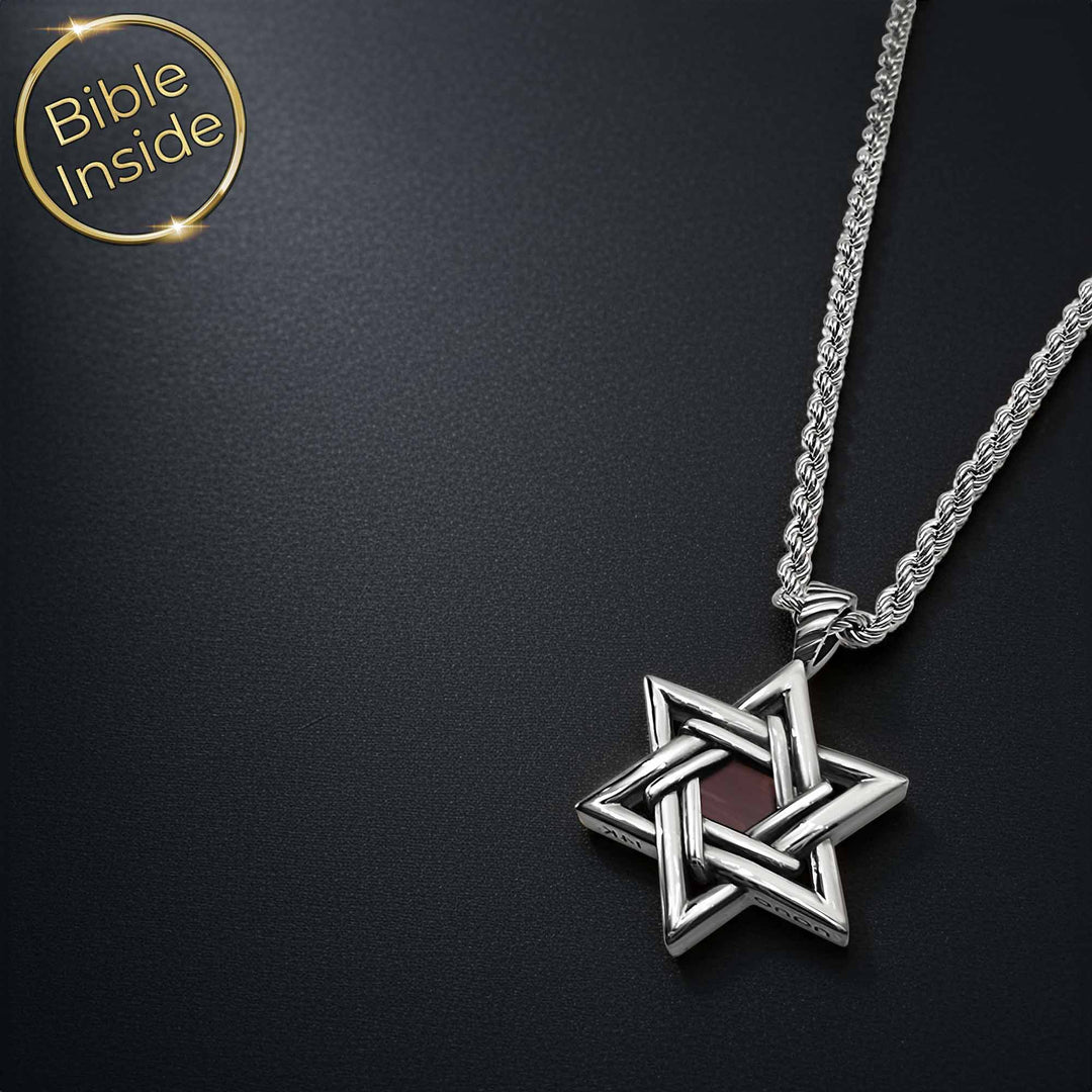 מתנות לגבר בן 20 תכשיט - תליון מגן דוד עם כל התנ"ך בפנים.
