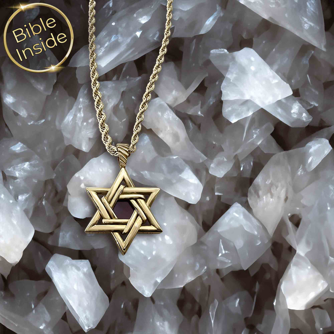 מתנות לגבר ליום הולדת 20 תכשיט - שרשרת תנ"ך רוחנית מגן דוד.