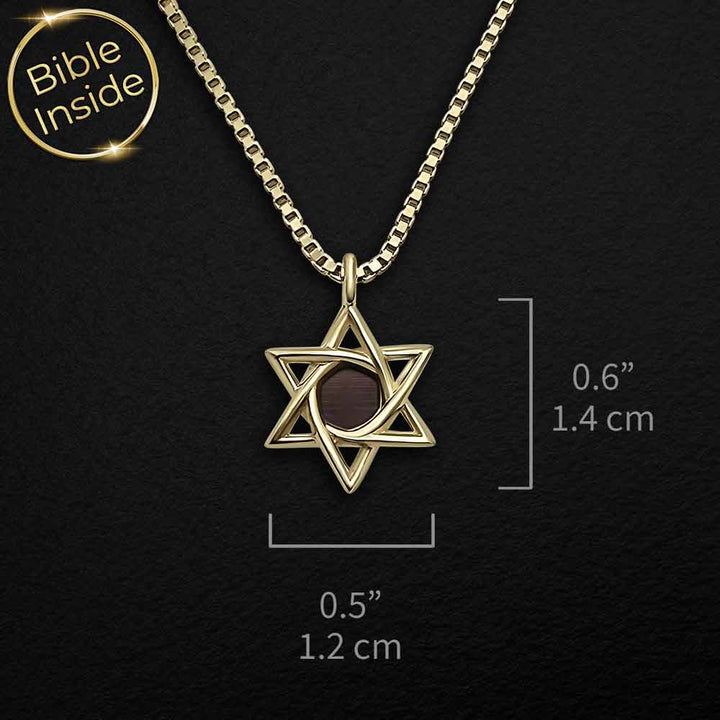 מתנה ערכית לבת מצווה דתית – תליון מגן דוד עם 24 ספרי התנ"ך