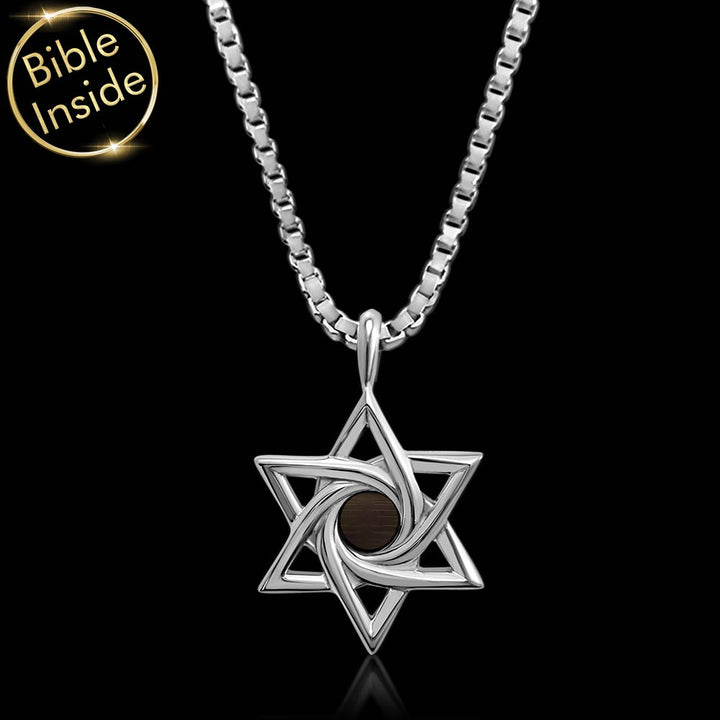 שרשרת מגן דוד עם ננו תנך מבית שלמא – מתנת בר מצווה עם משמעות ואחריות לשנתיים