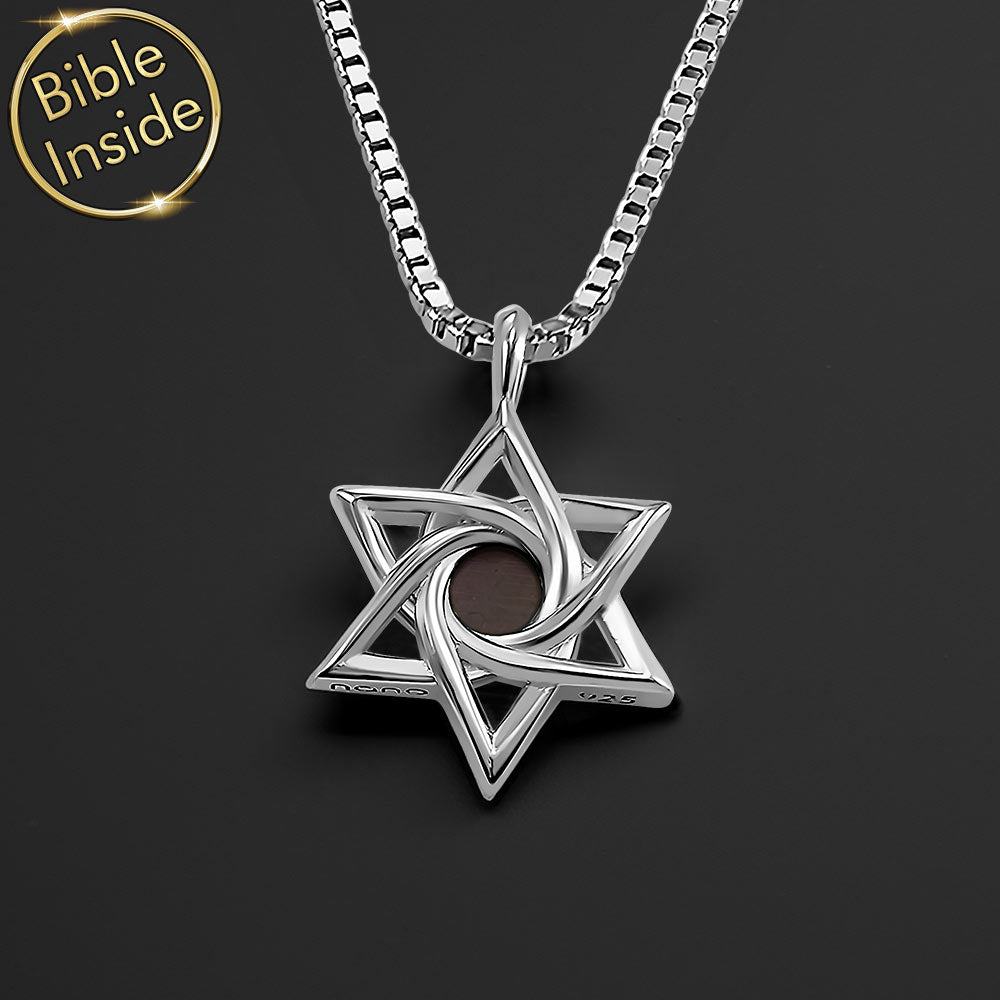 תכשיט מגן דוד עם ננו תנ"ך בזהב לבן – הפתעה סמלית לבר מצווה