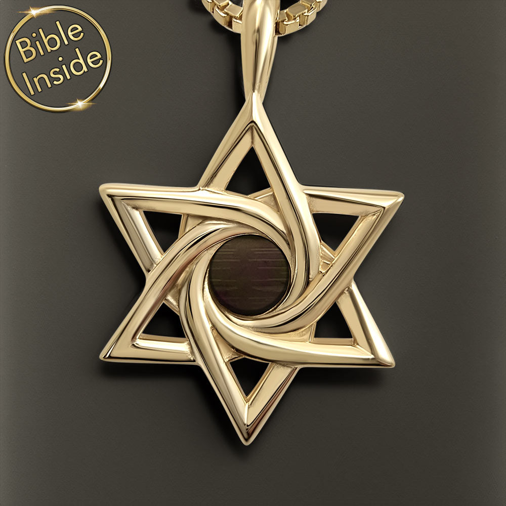 מתנת בר מצווה עם משמעות לנכד – שרשרת מגן דוד אלגנטית וכל התנך משובץ