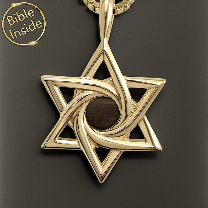 מתנת בר מצווה עם משמעות לנכד – שרשרת מגן דוד אלגנטית וכל התנך משובץ