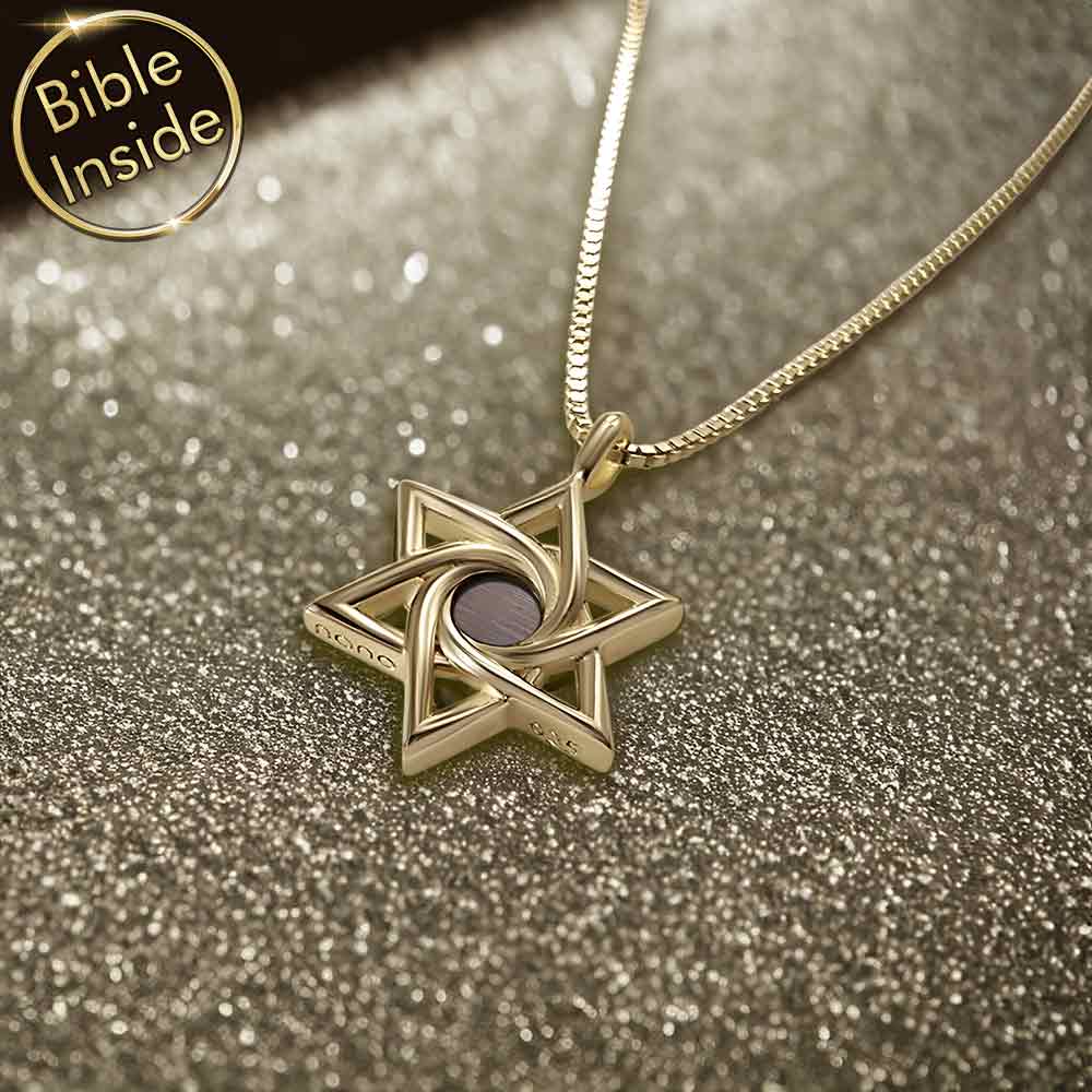 רעיון למתנה לבר מצווה – שרשרת מגן דוד עם כל התנ"ך בתכשיט אחד