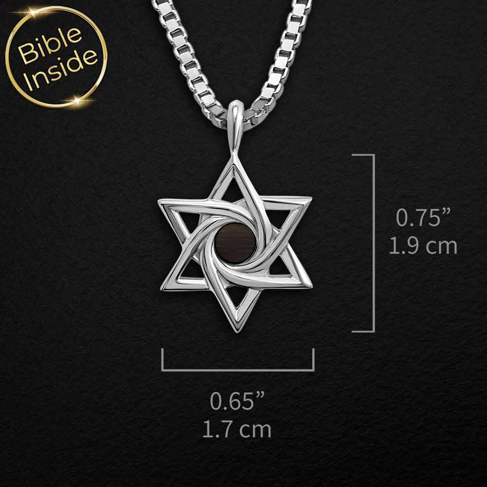 תליון מגן דוד עם ננו תנ"ך – מתנה ערכית לבר מצווה לנער