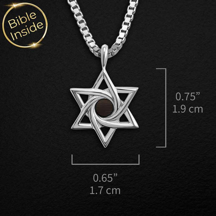תליון מגן דוד עם ננו תנ"ך – מתנה ערכית לבר מצווה לנער