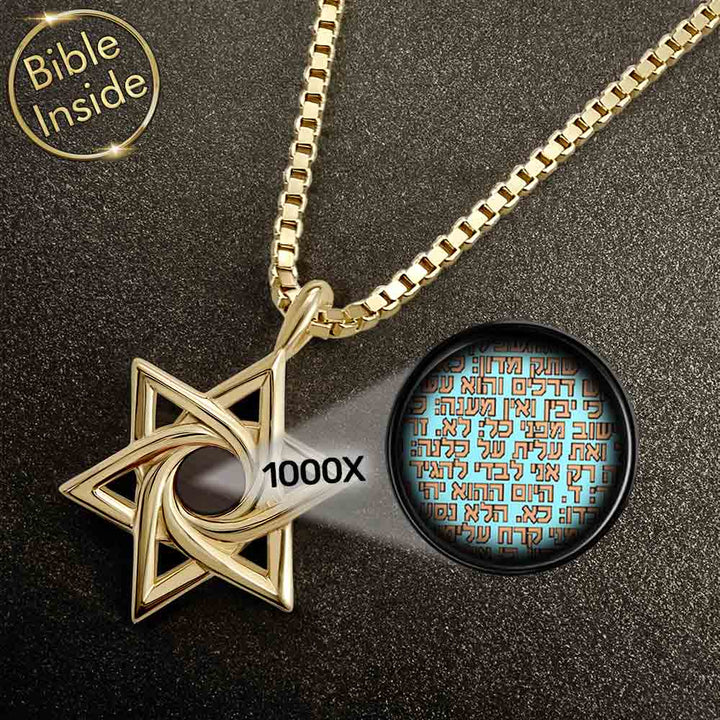 שרשרת זהב מגן דוד לבר מצווה – תכשיט ערכי עם כל התנ"ך