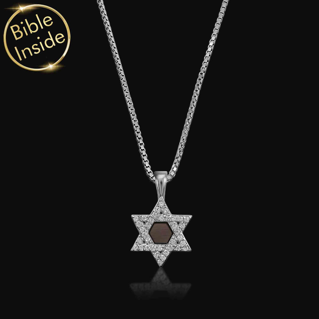 מגן דוד תליון עם כל 24 סיפרי התנ"ך | ננו תכשיטים