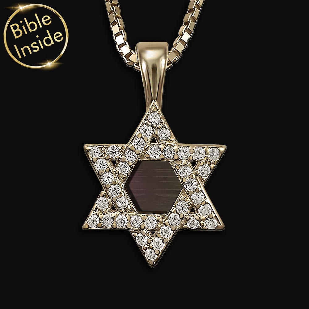 מתנה שווה לבת מצווה מההורים – שרשרת מגן דוד עם זירקונים וכל 24 ספרי התנך