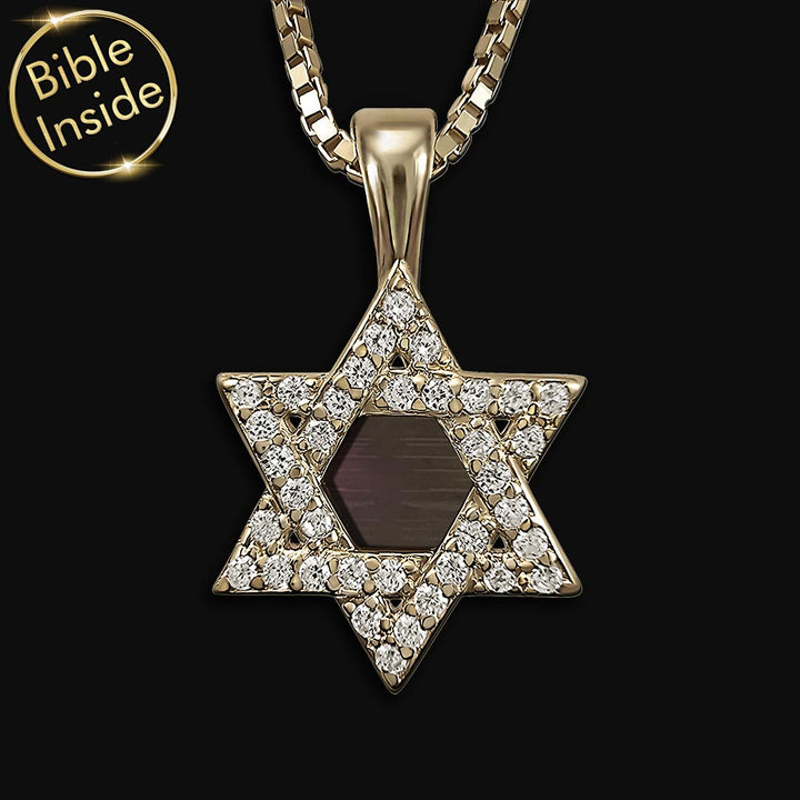 מתנה שווה לבת מצווה מההורים – שרשרת מגן דוד עם זירקונים וכל 24 ספרי התנך