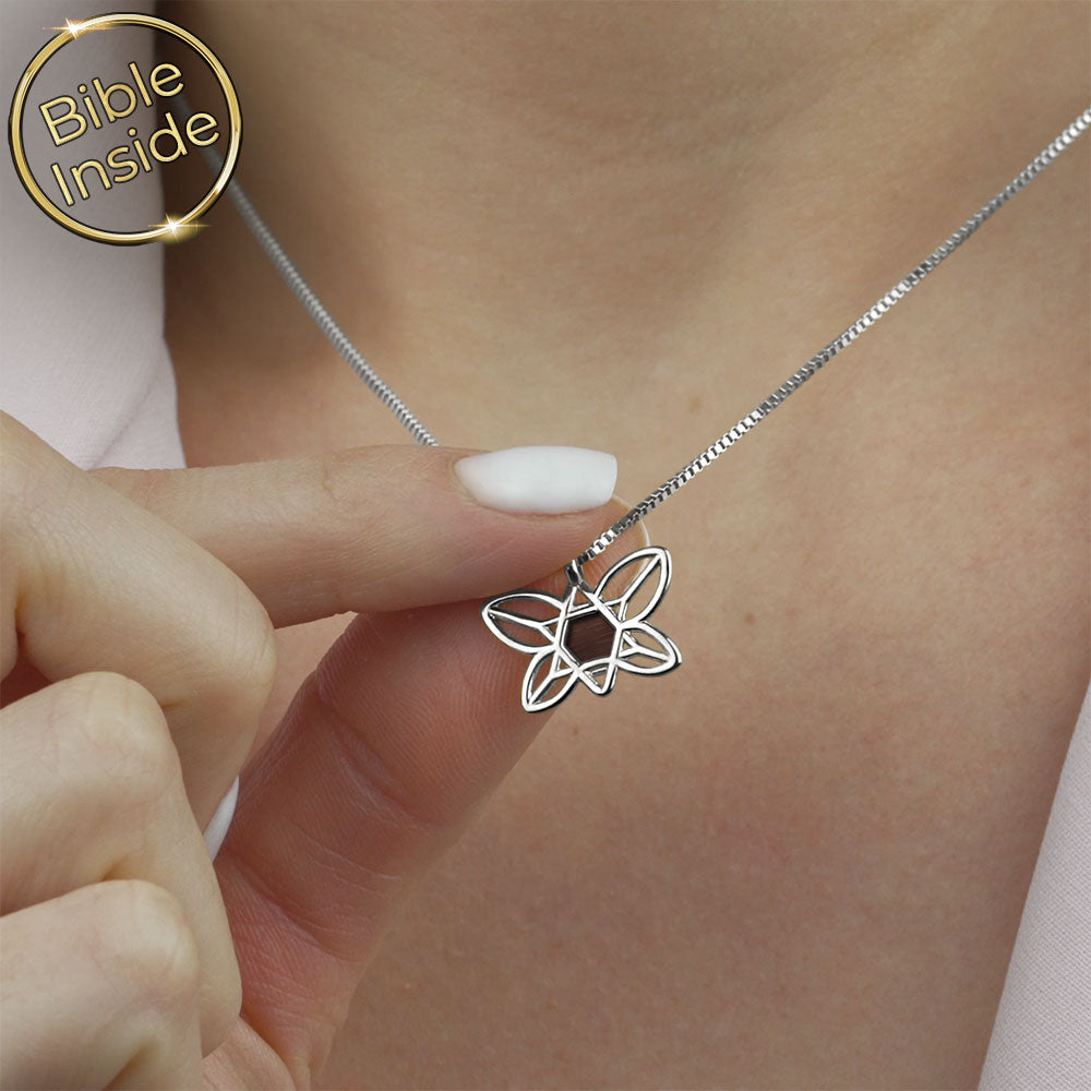 תליון מגן דוד לאישה בצורת פרפר – שבב ננו תנ"ך משובץ, דגם אביבית
