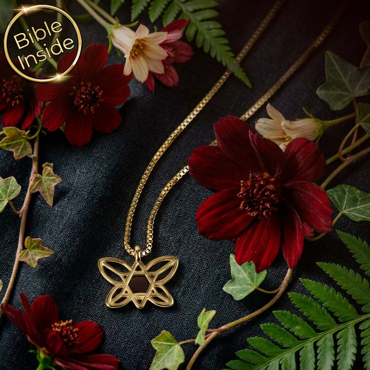 ננו תכשיטים – שרשרת מגן דוד אביבית לאישה עם ננו תנ"ך ואחריות לשנתיים
