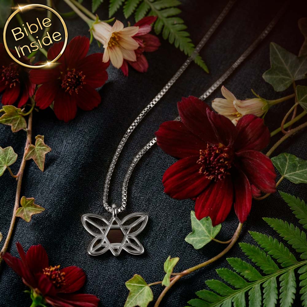 שרשרת זהב לבן 14 קראט לבת מצווה - מגן דוד לבנות