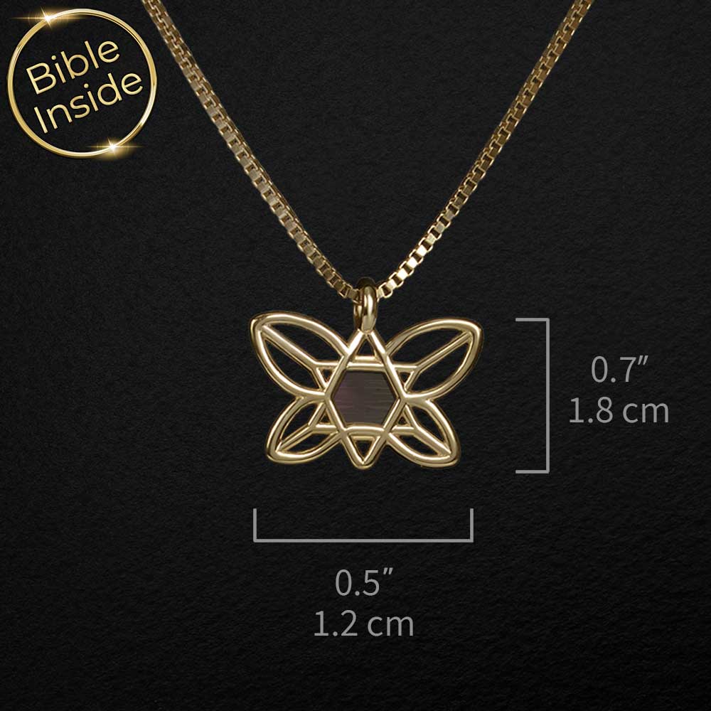 תכשיט לבת מצווה מגן דוד בעיצוב פרפר