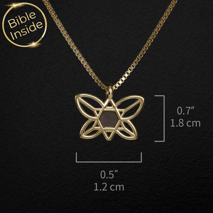 תכשיט לבת מצווה מגן דוד בעיצוב פרפר