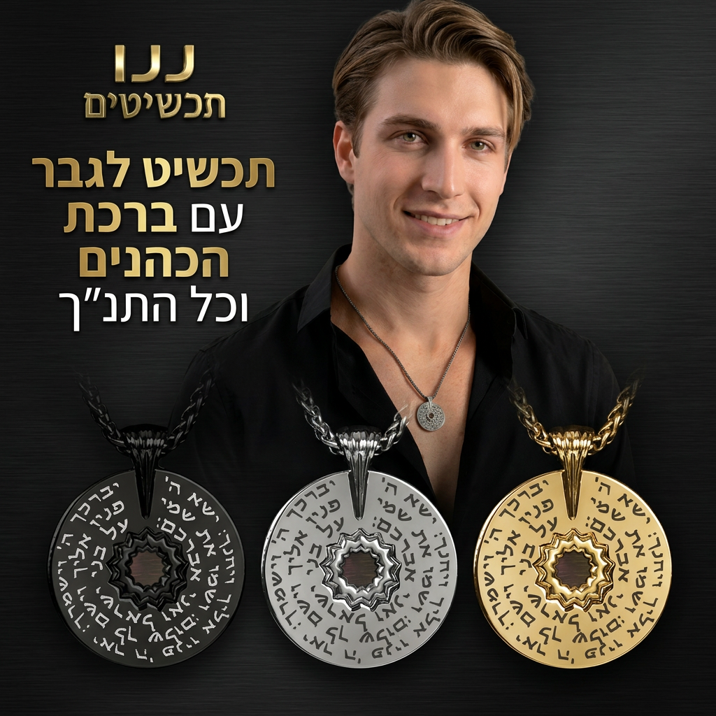 קולאז' של תליונים עם משמעות מעצימה לגבר בשלושה גוונים: שחור, כסוף וזהוב