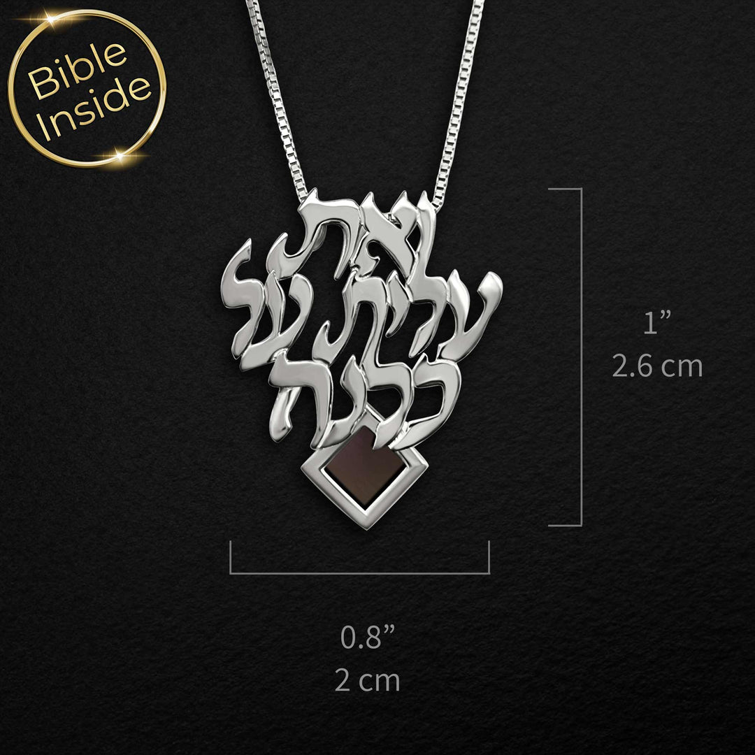 שרשרת לאמא מכסף סטרלינג עם המשפט ואת עלית על כולנה
