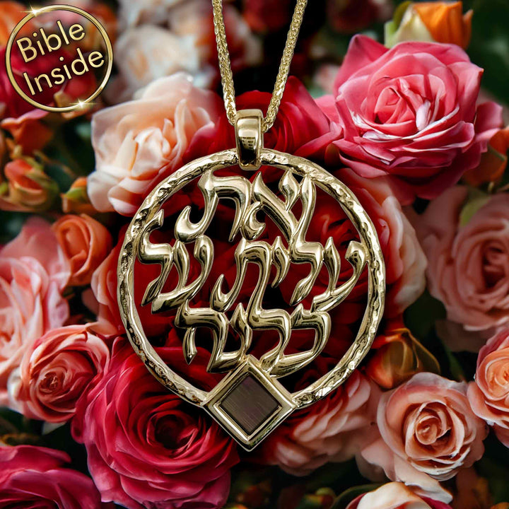 מתנה שרשרת אשת חיל יהודית לאישה עם ננו תנ"ך - ננו תכשיטים - טו באב