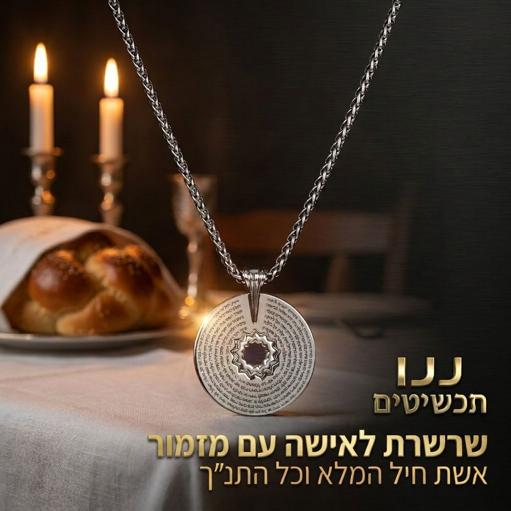 ננו תכשיטים - תליון לאישה אשת חיל בגימור כסף קלאסי
