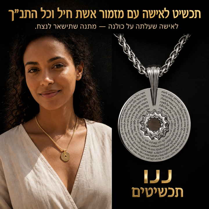  שרשרת אשת חיל עם כל 24 ספרי התנך - ננו תכשיטים