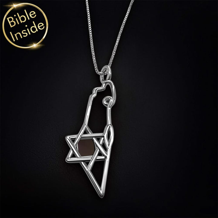שרשרת ארץ ישראל כסף עם כל התנ"ך - ננו תכשיטים