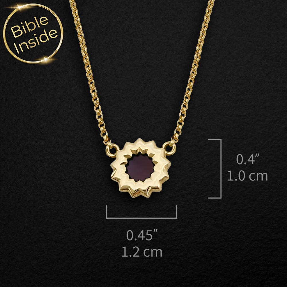 תכשיט לבת מצווה מבית שלמא — שרשרת פרח האהבה עם ננו תנ"ך משובץ