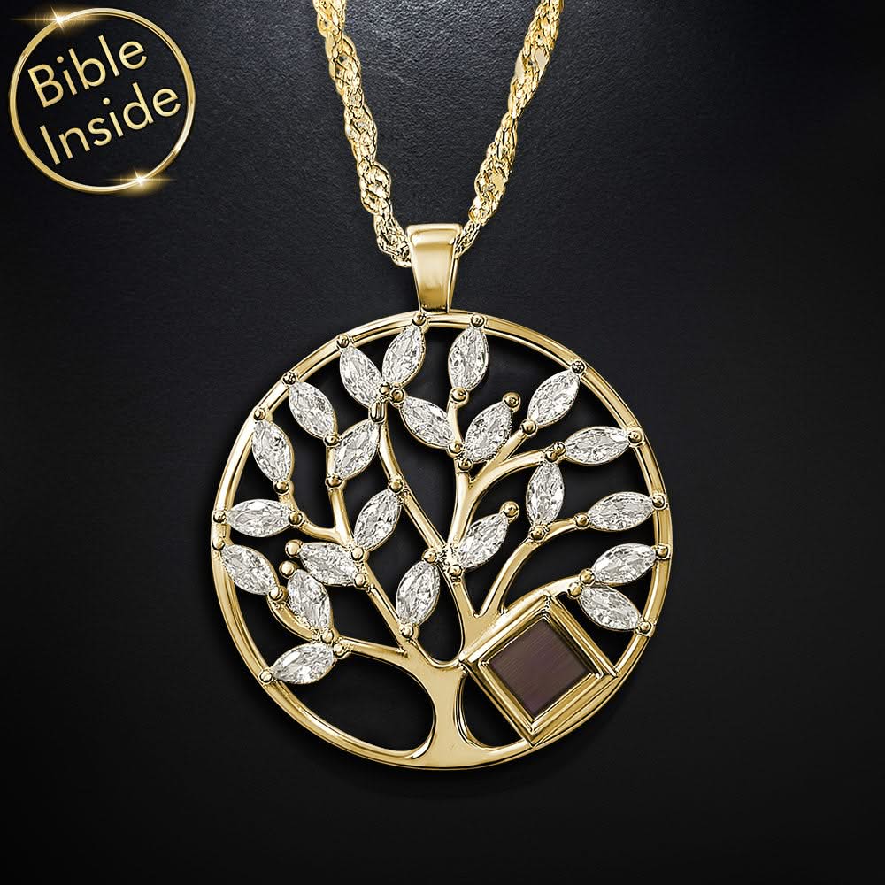 שרשרת זהב עם תנך לאישה עם כל 24 סיפרי התנ"ך | ננו תכשיטים